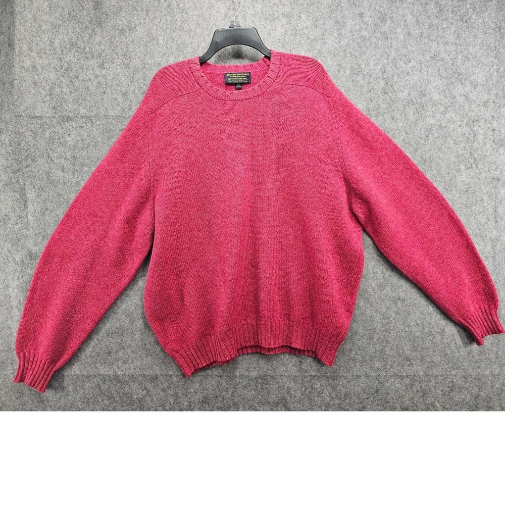 Brooks Brothers Mens 46 Shetland Wool Sweater Pink Scotland Crewneck Knitted
